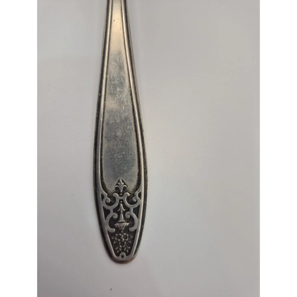 Lady Doris Serving Meat Fork Silverplate 1929 8.5 Inch Art Deco *See Pics*
